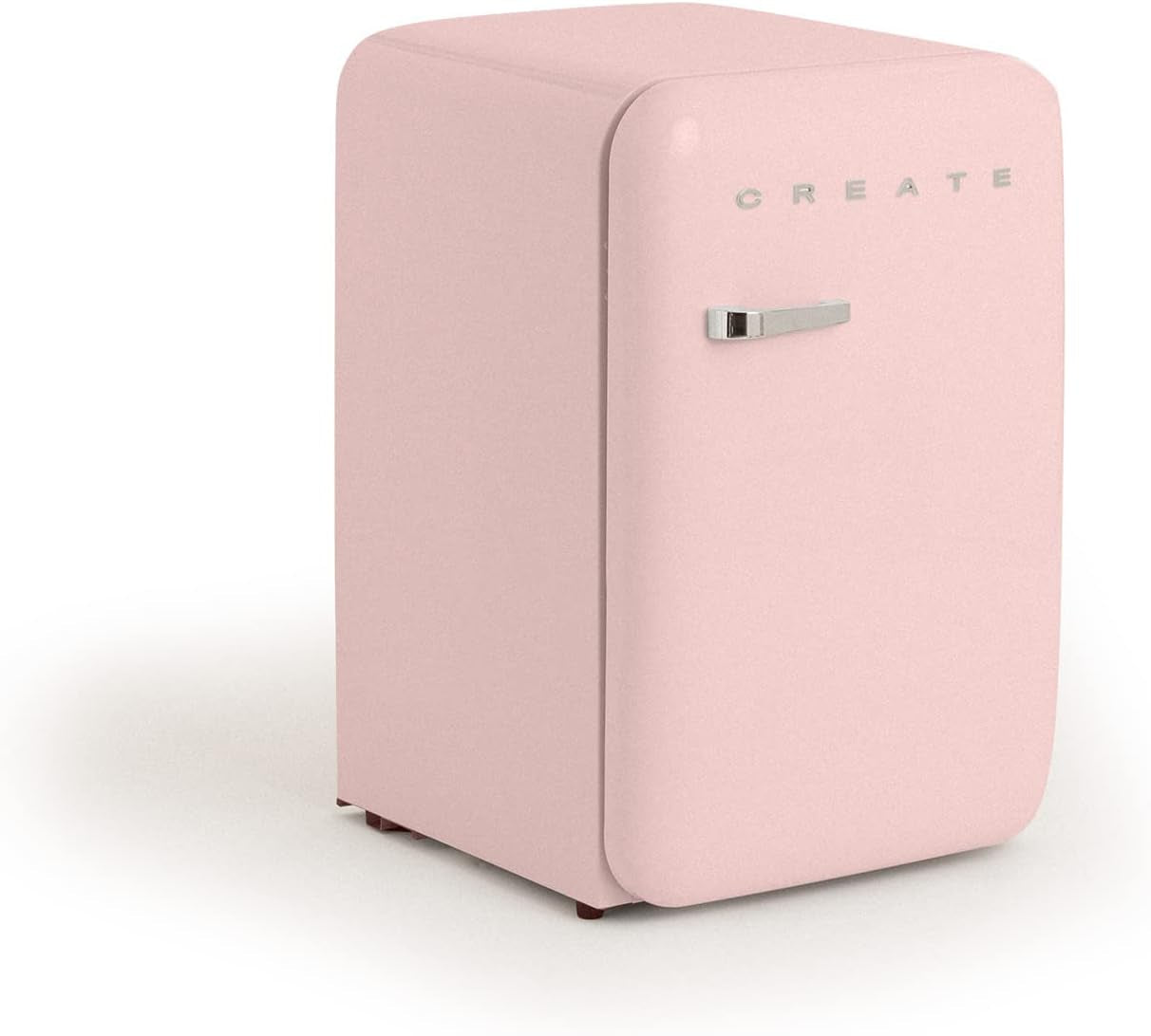 / RETRO FRIDGE 83.5 Silver/Réfrigérateur Rose Avec Poignée Argent/Pratique Et Fonctionnel, Matériaux Résistants