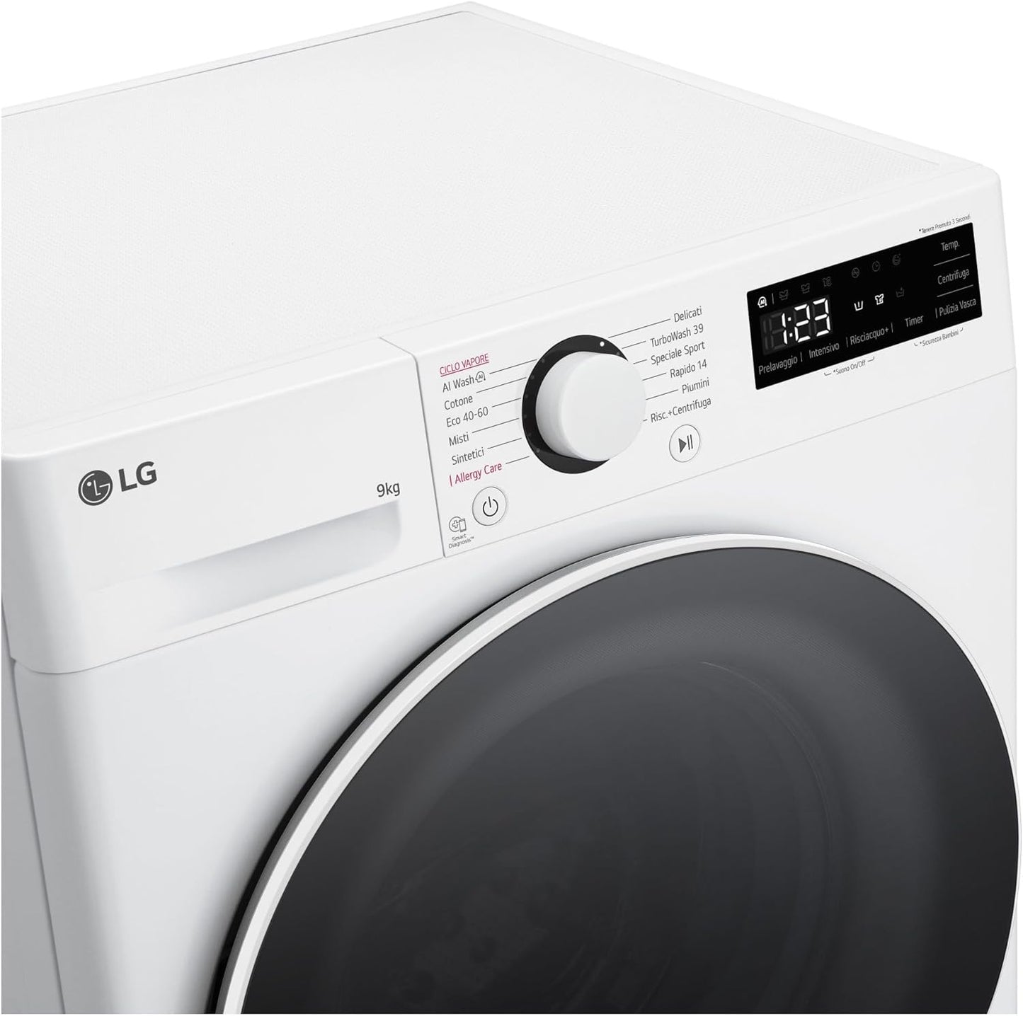 F4R5009TSWW Machine À Laver 9 Kg AI DD, Classe A-10%, 1400 Tr/Min, Turbowash, Vapeur