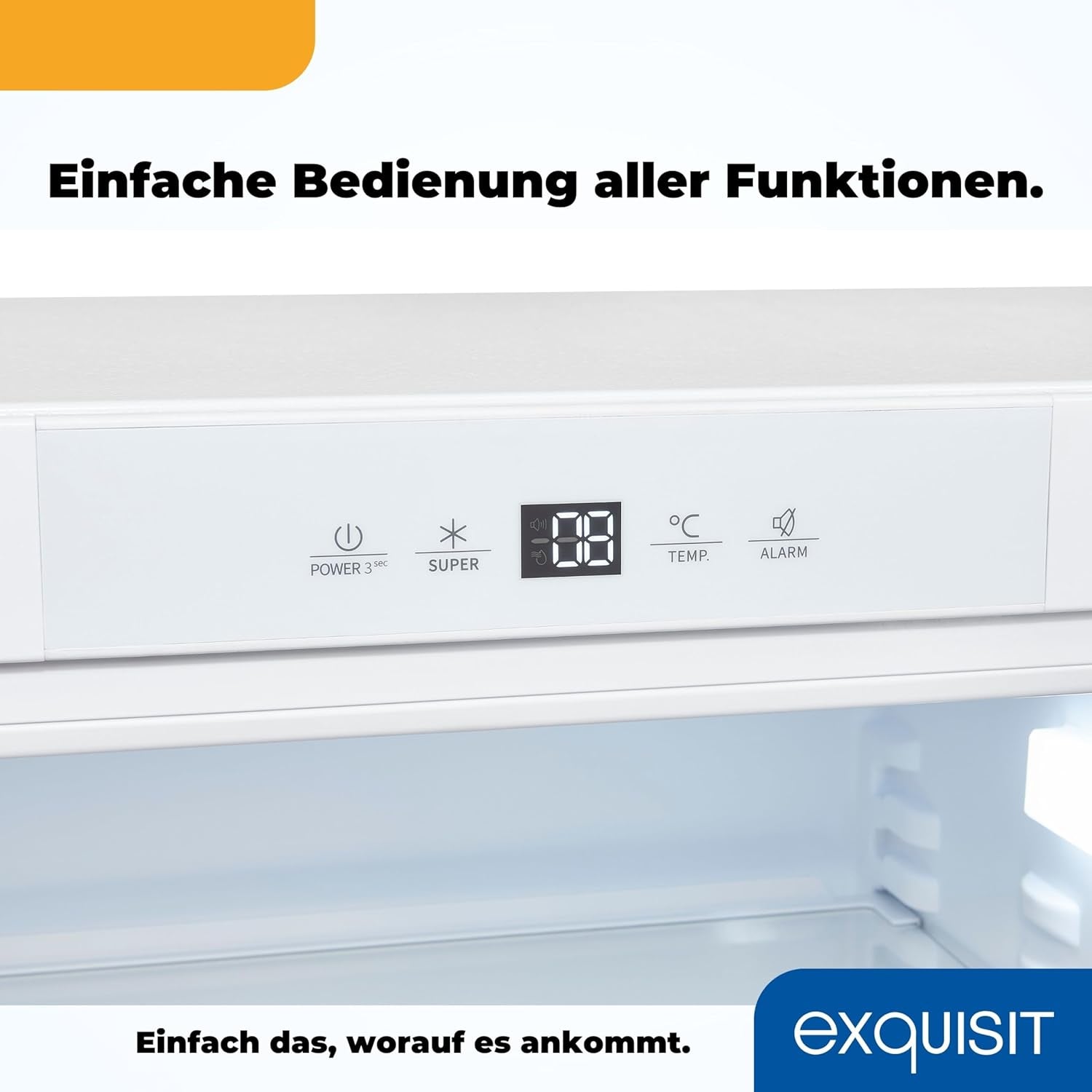 Exquisit UKS140-V-FE-010E Unterbau Kühlschrank, Nischenhöhe 82,5 Cm, 60 Cm Breit, 138L, Festtürmontage, Abtauvorgang Automatisch, Eierablagen, Temperatureinstellung, Weiß