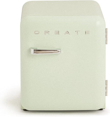 / RETRO FRIDGE 50 Silver/Réfrigérateur Vert Avec Poignée Argent/Pratique Et Fonctionnel, Matériaux Résistants