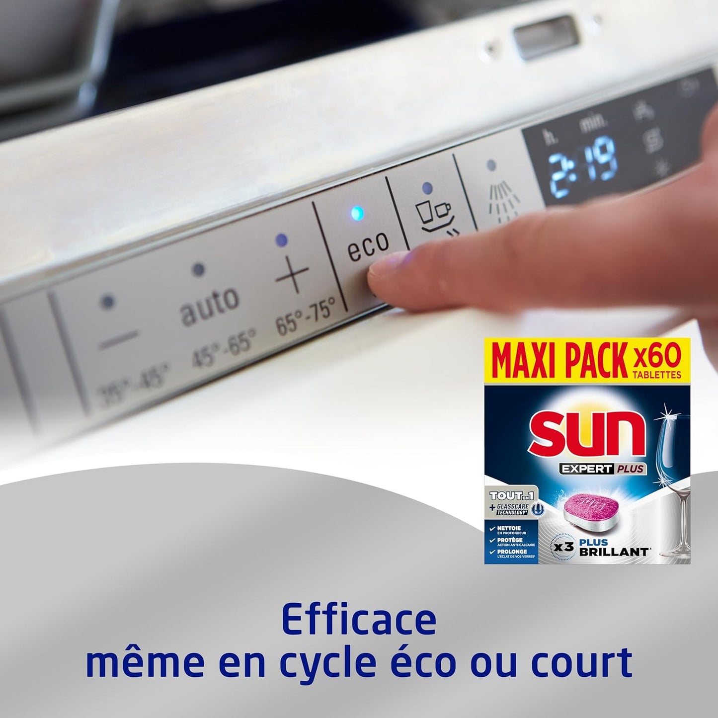 - Pastilles Lave-Vaisselle Tout En 1 Expert plus - 60 Tablettes - Brillance - Nettoyage En Profondeur - 3X plus Brillant Que Les Détergents Classiques