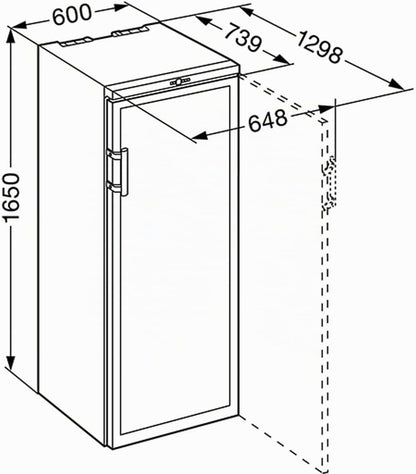 Cave De Vieillissement  WKB4212 - Cave De Vieillissement- Capacité : 200 Bouteilles - Air Brassé - Humide - Noir - Porte Vitrée - 6 Clayettes Bois - Classe A
