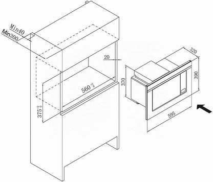 EMW 13170 S Intégré (Placement) 20 L 700 W Noir