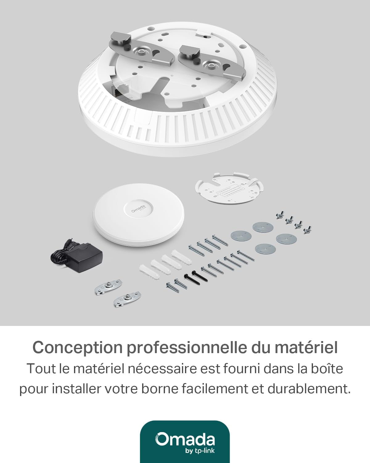 Omada Point D'Accès Wifi 6 Plafonnier AX3000 Mbps, EAP650 | Port Gigabit Poe+, Gestion Simplifiée via L'Application Omada, Omada Mesh, Idéal Pour Bureaux, Hôtels/Commerces