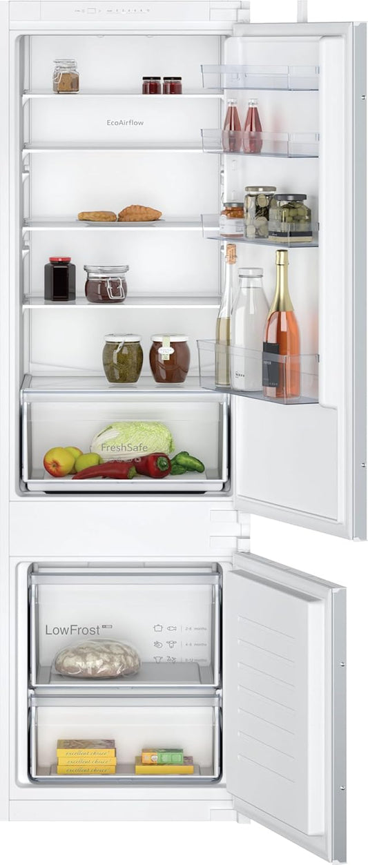 Neff KI5871SE0 N 30 Einbau Kühl-Gefrierkombination, 54,1 Cm Breit, 270 L, Schlepptürtechnik, Eco Air Flow, LED Beleuchtung, Fresh Safe