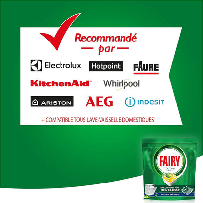 Original Tablettes Lave-Vaisselle All in One, Citron, 125 Capsules (5X25 Pastilles), Efficaces Même Sur La Graisse Incrustée