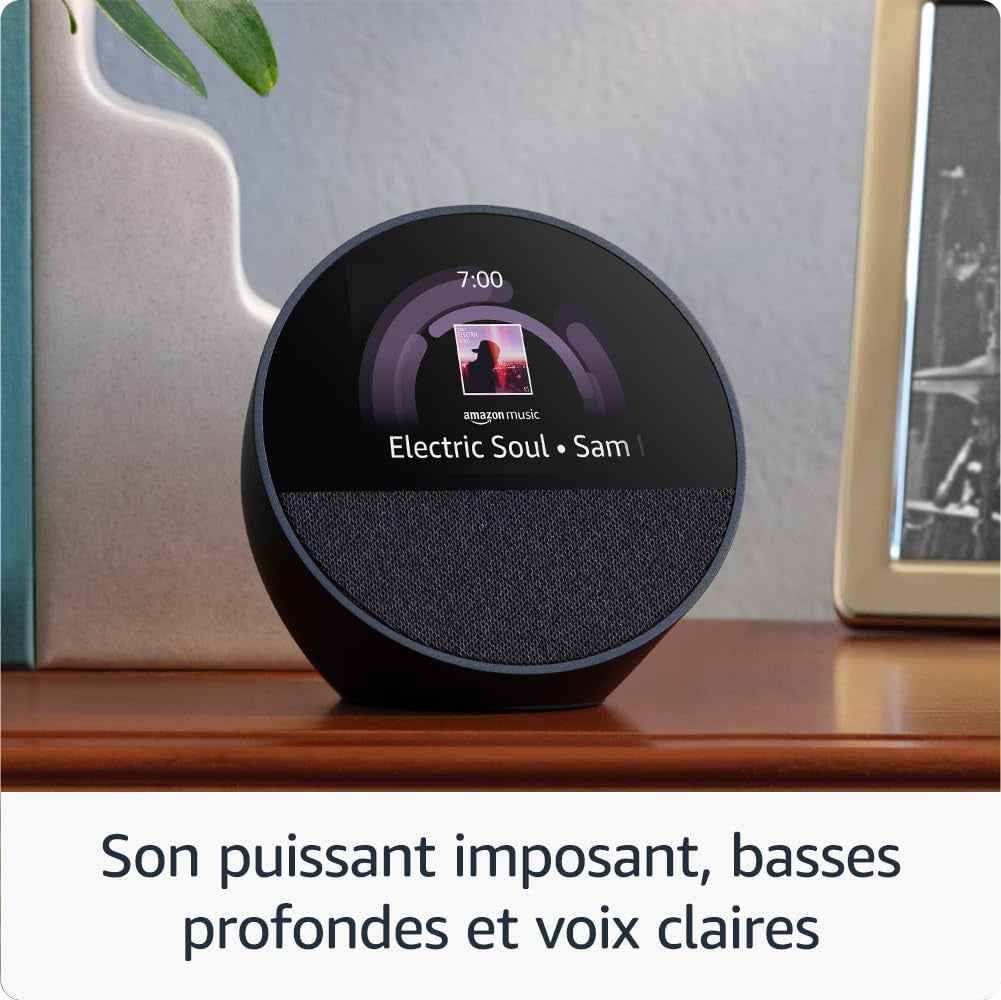 Echo Spot (Nouvelle Génération) | Réveil Connecté Avec Un Son De Qualité | Noir, Avec Accès Anticipé À Alexa+
