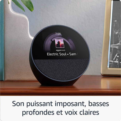 Echo Spot (Nouvelle Génération) | Réveil Connecté Avec Un Son De Qualité | Noir, Avec Accès Anticipé À Alexa+