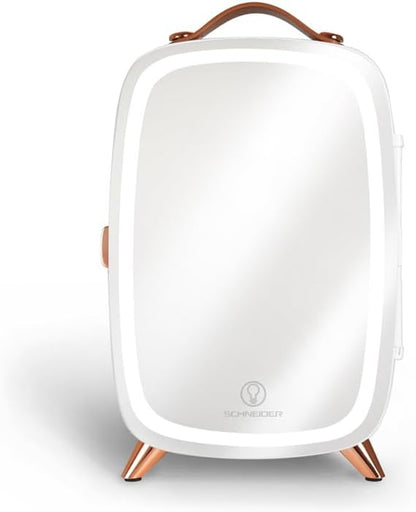 SCMF6W, Mini Frigo Cosmétique 5L, Fonction Froid, Moteur Brushless, Miroir Avec LED, 1 Étagère, 240W, Blanc