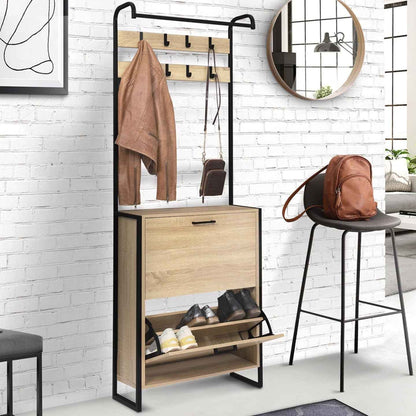 - Vestiaire D'Entrée LUIS Meuble Chaussures 2 Portes Design Industriel