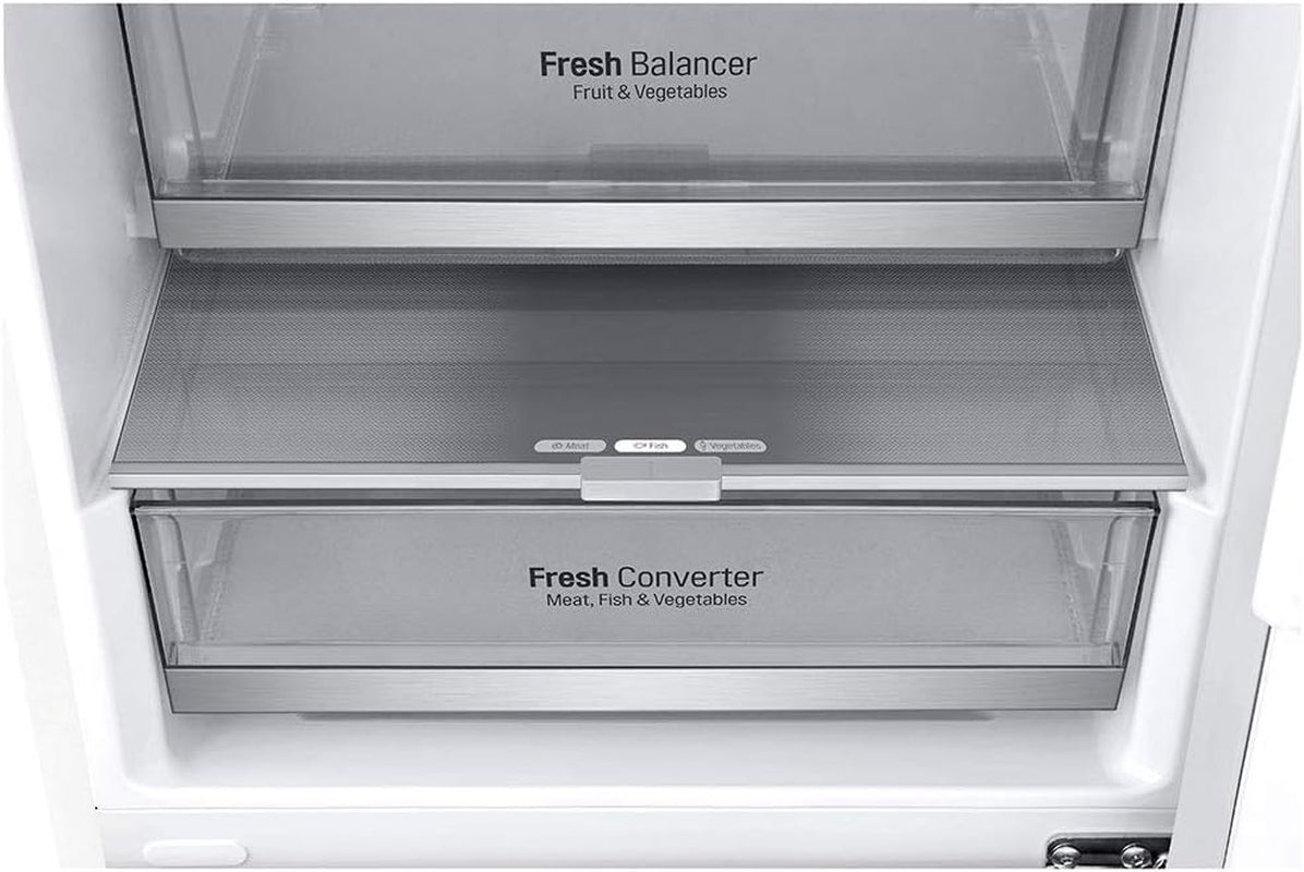 GBB72SWDMN Réfrigérateur Combi No Frost 203 Cm Avec Congélateur, Compresseur Smart Inverter, 384 Litres Blanc