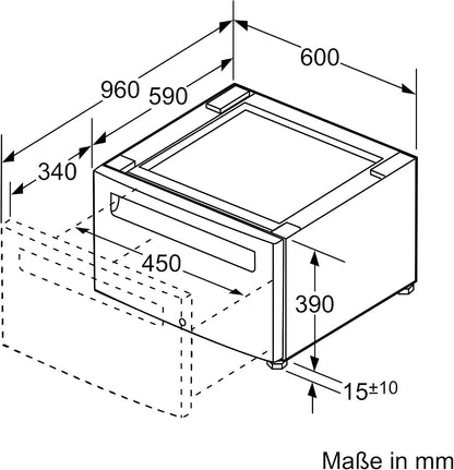 WTZPW20D Accessoires Pour Entretien Du Linge Socle Avec Tiroir