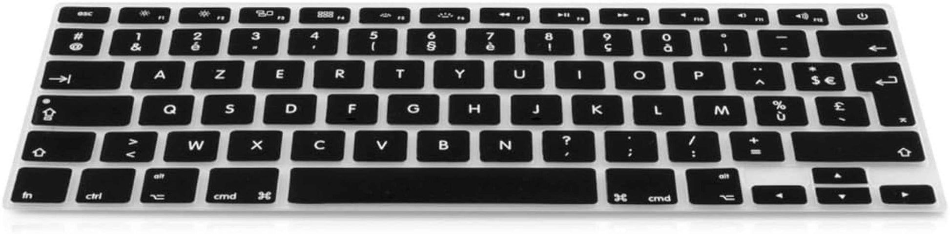 Protection Pour Clavier Compatible Avec Apple Macbook Air 13''/Pro Retina 13''/15'' (Jusqu'À Mi-2016) - Protection Clavier Ordinateur AZERTY (FR) En Silicone - Noir