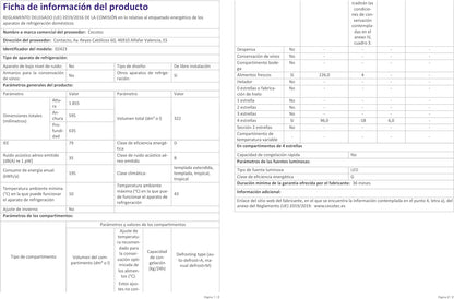 Frigorífico Combi 2 Puertas Bolero Coolmarket Combi 322 Inox D. 322 L, Altura 185 Y 60 Cm De Ancho, Bajo Consumo, Motor Inverter, Sistema Multi Air Flow, Total No Frost