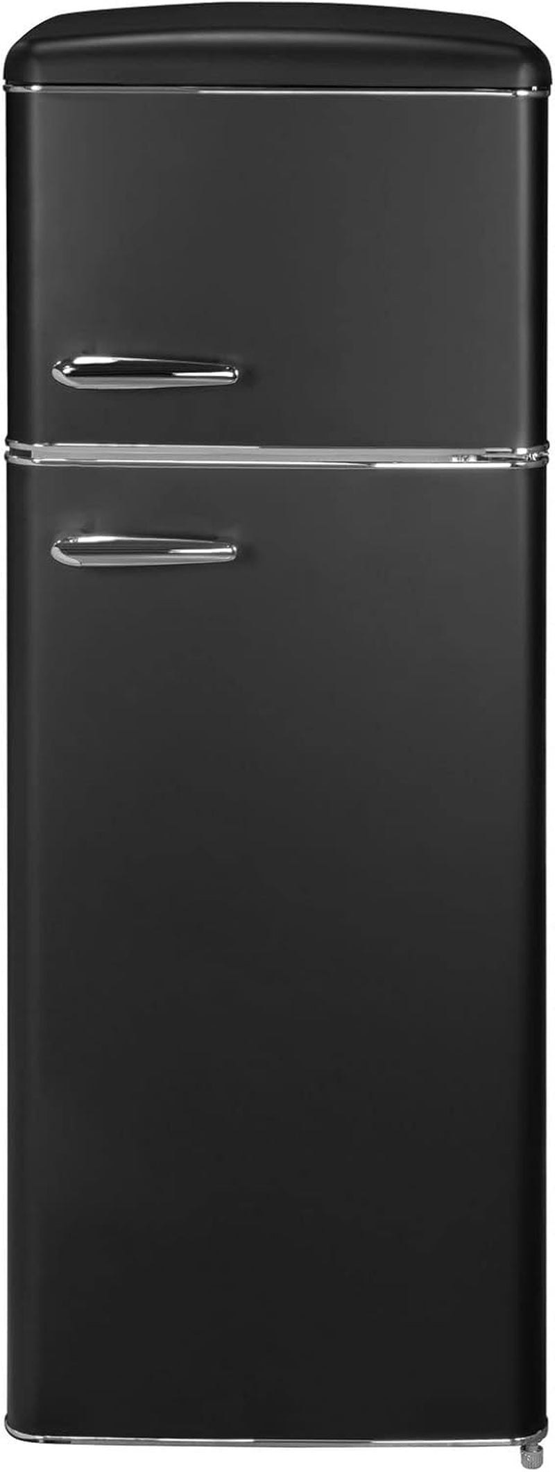 Exquisit Réfrigérateur Rétro RKGC270-45-H-160E - Noir Mat - Volume : 206 L - Réfrigérateur Rétro Avec Congélateur - Avec Étagères De Porte Et Étagères En Verre - Lumière LED