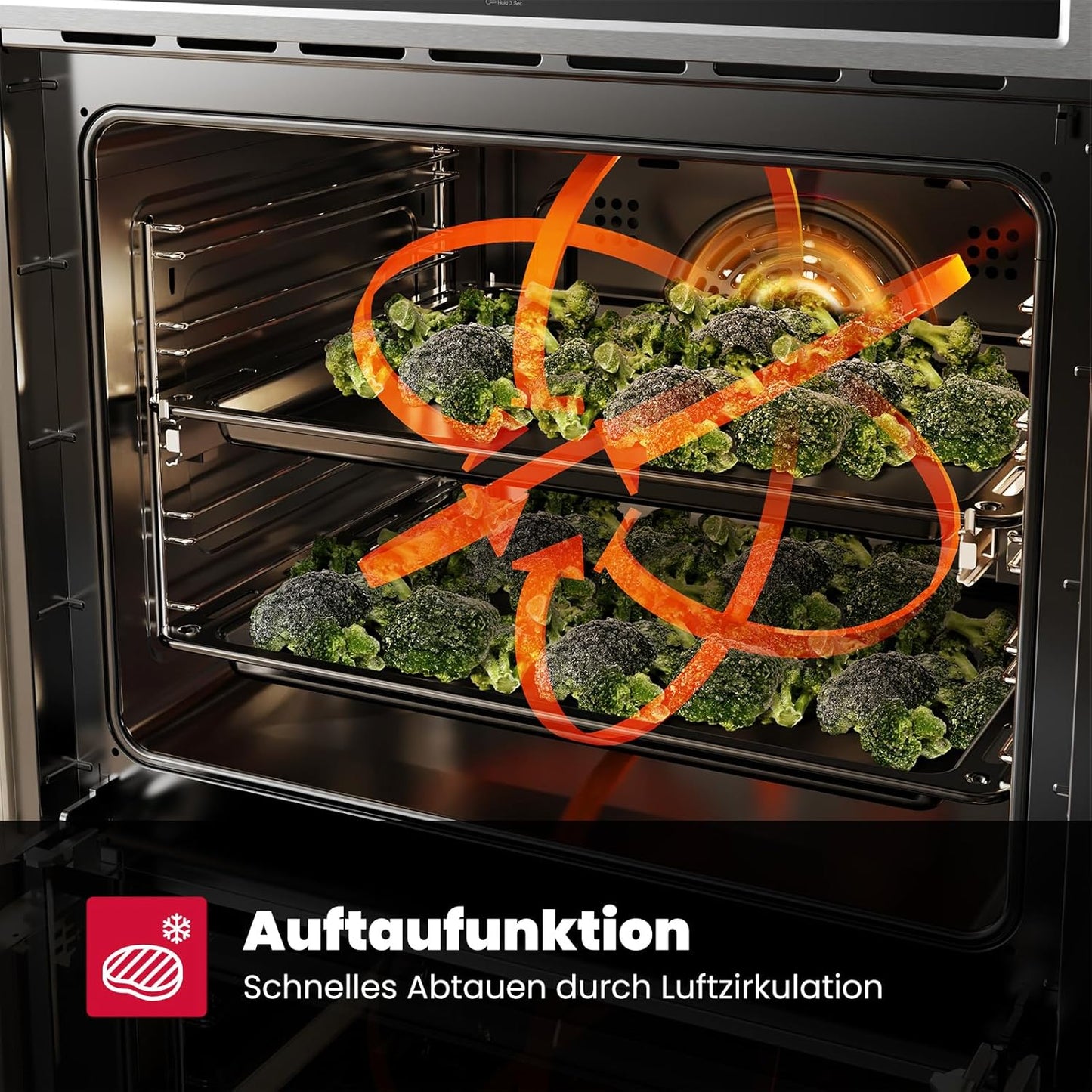 ES609321DSH Four À Encastrer, 70L, Autarcique, Four Électrique Avec 9 Fonctions Four, Triple Vitrage, Tiroir Télescopique Et Sélecteur Rotatif Escamotable, Air Chaud, Inox, Sécurité Enfant