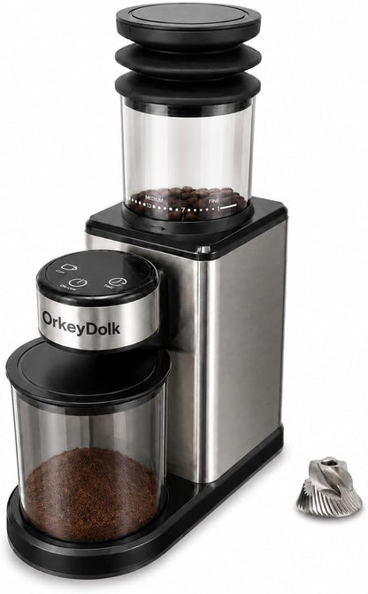 Moulin À Café Électrique Avec Broyeur Conique, 25 Degrés De Broyage, Pour Expresso, Filtre Et Moka, Moulin À Café Silencieux Avec 2 À 12 Tasses, Broyeur En Acier Inoxydable, Affichage LED