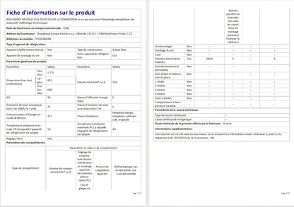 Réfrigérateur Américain À Portes Multiples CCD503NEIBE, 177 Cm De Hauteur, 69 Cm De Profondeur, Total De 503 Litres, Compresseur À Inverter, Aucun Givre, Flux D'Air Multiples, Espace Care, Congé