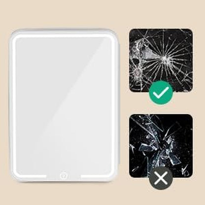 YOURLITE Mini Frigo De Chambre 2 En 1 10 Litres Avec Miroir LED À Intensité Variable, Mini Réfrigérateur Portable Ac/Dc Pour Cosmétiques Réfrigérés, Produits De Soins De La Peau Et Aliments