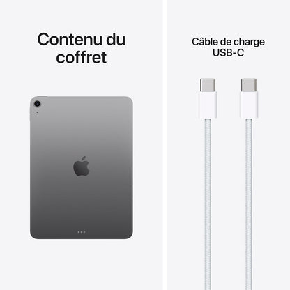 Ipad Air 11 Pouces (M4) : Écran Liquid Retina, 128 Go, Caméras Avant/Arrière 12 MP, Wi‑Fi 7 Avec  N1, Touch ID, Autonomie D’Une Journée – Gris Sidéral