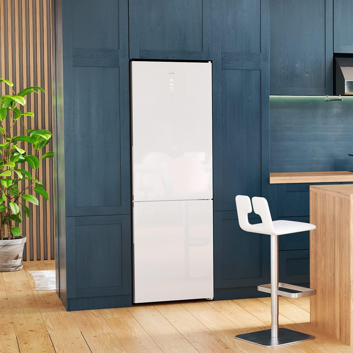 Réfrigérateur Combiné 2 Portes En Verre Bolero Coolmarket Combi 356 White Glass D. 356 L, Hauteur 200 Cm, Largeur 60 Cm, Faible Consommation, Système Multi Air Flow, No Frost Total
