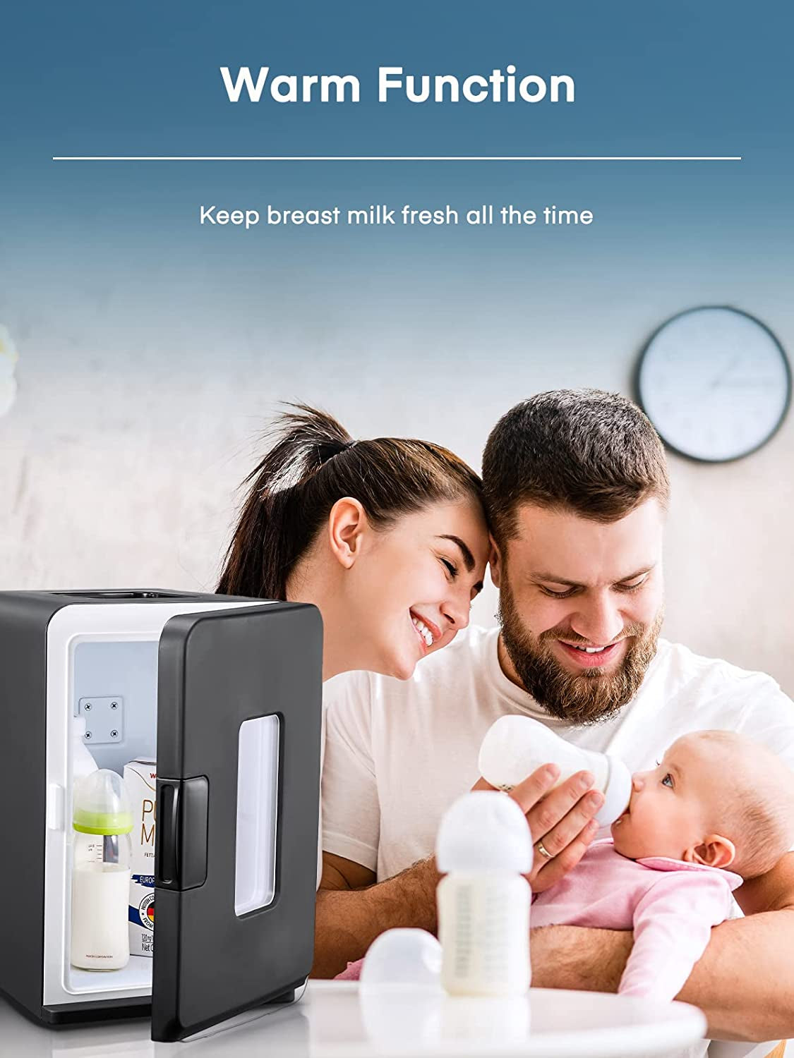 Mini Frigo De Chambre 15L/21 Canettes, Petit Frigo Portable 240V/12V, Mode Silencieux, Fonction Chaud/Froid, Frigo Cosmetique Noir