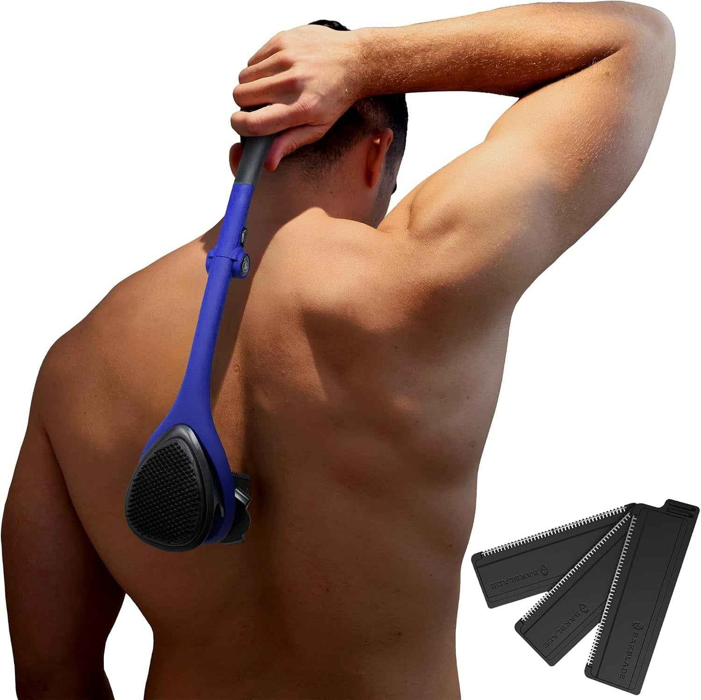 2.0 Elite - Rasoir De Dos Et Corps Pour Homme - 3 Lames Technologie Dryglide, Rasage Humide Ou Sec + Lames Rasoir Supplémentaires, Pinceau De Nettoyage - Poignée Ergonomique - Épilation Dos