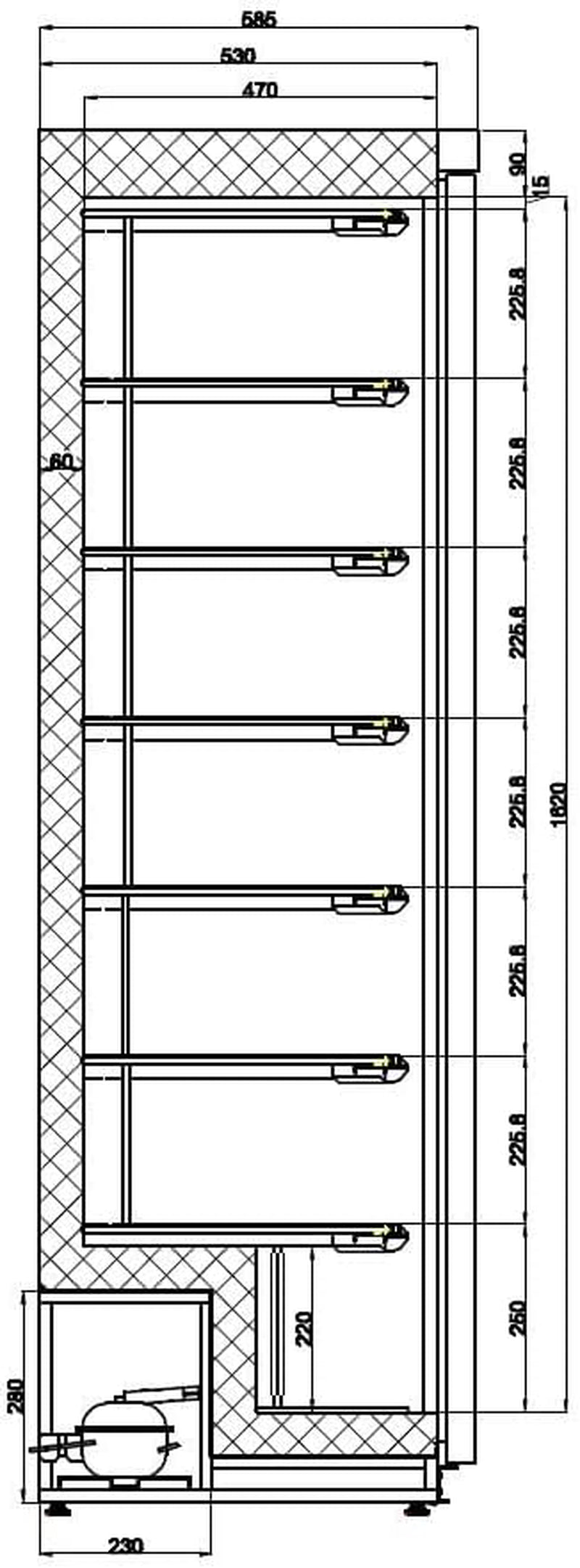 Armoire Réfrigérée Negative Inox - 340 L - Combisteel - R600Aacier Inoxydable1 Portepleine
