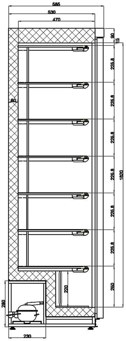 Armoire Réfrigérée Negative Inox - 340 L - Combisteel - R600Aacier Inoxydable1 Portepleine
