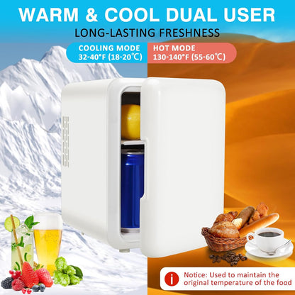 Otyzery Mini Réfrigérateur 4 Litres, Réfrigérateur Voiture Portable 12V/220V Avec Fonction Refroidissement Et Chauffage, Petit Réfrigérateur Cosmétique Silencieux Pour Chambre, Voiture, Bureau