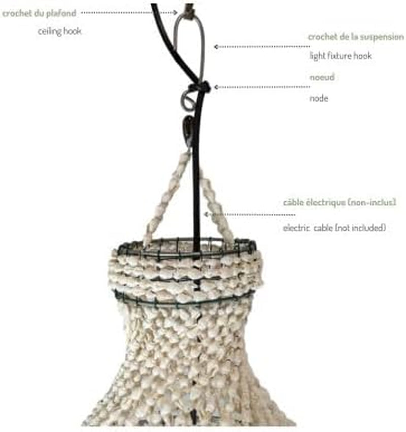 Lustre Bohème En Coquillages Cauris 100Cm | Savoir-Faire Balinais