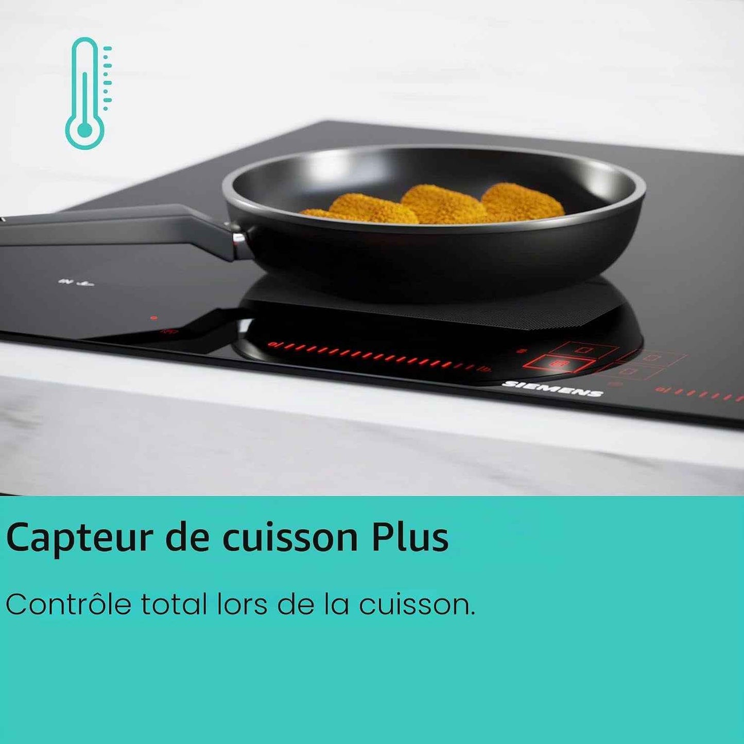 Siemens Iq700 Noir, Acier Inoxydable Intégré (Placement) Plaque Avec Zone À Induction 4 Zone(S)