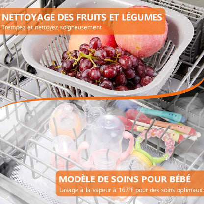 Lave-Vaisselle De Table, Mini Lave-Vaisselle Avec Comman Destactiles À LED, 45CM, 6 Programmes, Lavage Des Fruits, Soins Pour Bébés