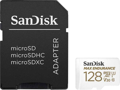 MAX ENDURANCE Video Monitoring for Dashcams & Home Monitoring 128 GB Microsdxc Memory Card + SD Adaptor 60,000 Hours Endurance