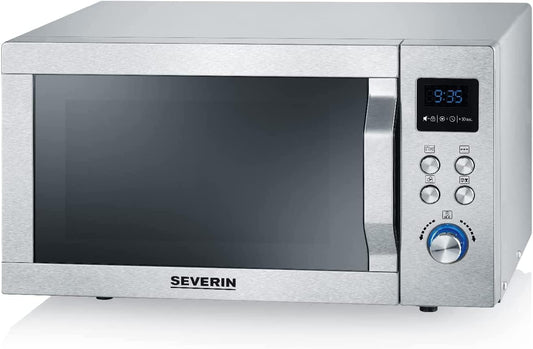 Four À Micro-Ondes 25 L, 1 950 W, Four Micro-Onde Avec Fonction Gril Et Chaleur Tournante Brassée, Micro-Onde Avec 10 Niveaux De Puissance, Plateau À Pizza Amovible (? 28 Cm), Inox,Mw 7774