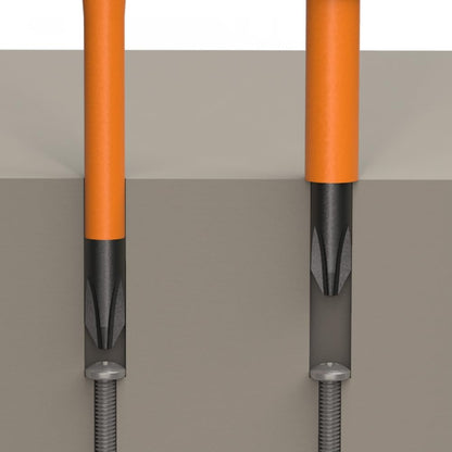 32288 Tournevis Isolé 8 En 1 Avec Lames Interchangeables, 3 Phillips, 3 Fentes Et 2 Pointes Carrées, Noir/Orange