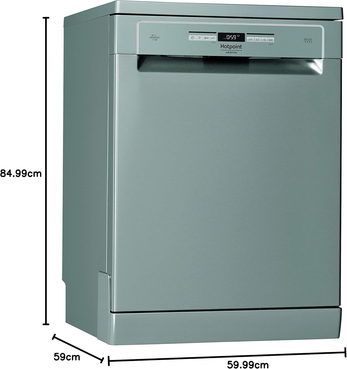 Hotpoint HFO 3O32 CW X Lave-Vaisselle 60Cm À Libre Installation, D Inox