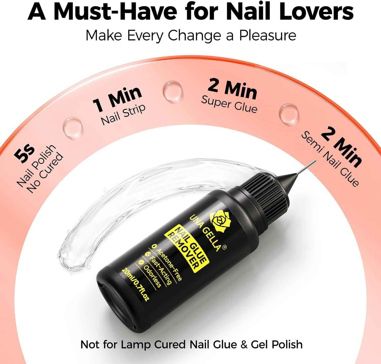 Dissolvant Pour Colle À Ongles Pour Faux Ongles, 20 Ml Dissolvant Pour Colle À Ongles En Gel Sans Acétone Pour Faux Ongles, Produit De Manucure DIY