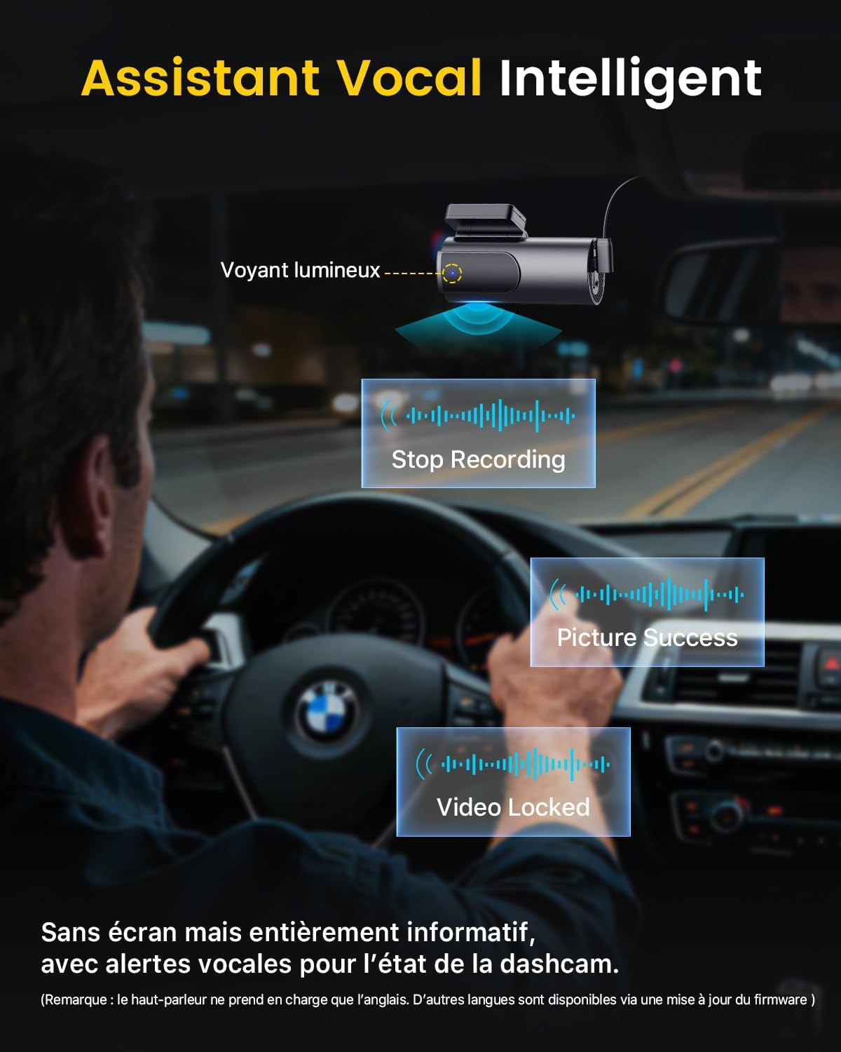 4K Dashcam Voiture Avant Arrière, 5Ghz Wifi Caméra Embarquée Voiture | Avec Carte SD 64G, Camera Voiture Grand Angle 170°, Vision Nocturne, Wdr,G-Capteur,Stationnement 24H,Enregistrement En Boucle