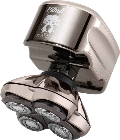 Pitbull Platinum Pro - Rasoir Électrique Homme - Sans Fil, Rechargeable, Humide/Sec, Ergonomique Pour Crâne Chauve - Avec Socle De Rinçage Et Étui De Voyage | Rasoir Électrique Homme, Sans Fil, Rechargeable, Humide/Sec, Crâne Chauve, Avec Socle De Rinçage