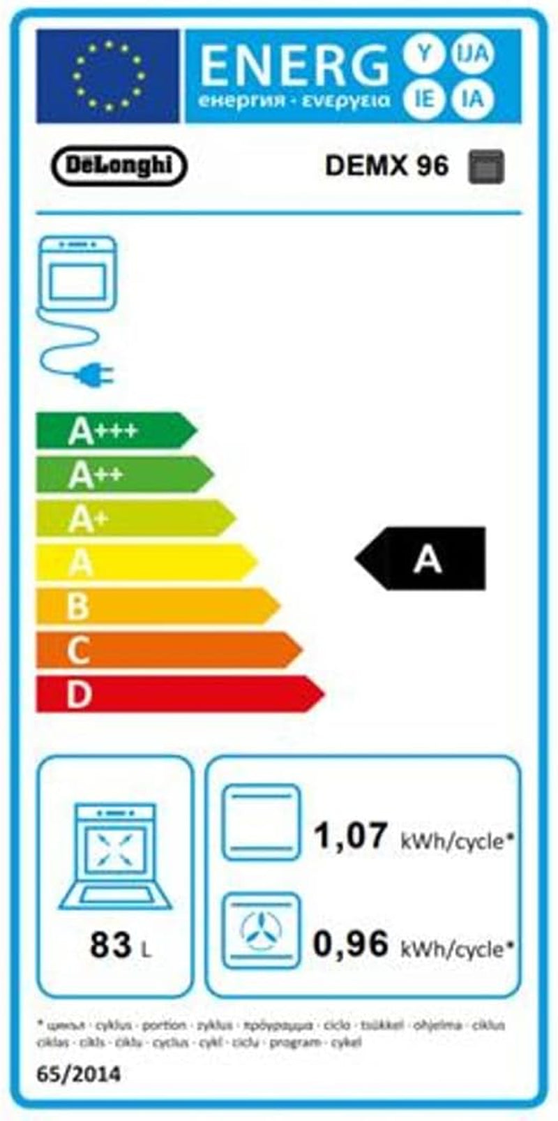 De Longhi Cuisine Électrique DEMX96ED 5 Feux À Gaz Four Électrique Multifonction Ventilé Classe a Dimensions 90 X 60 Cm Couleur Inox