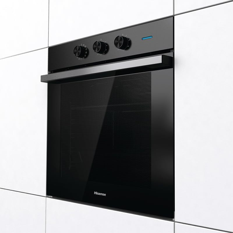 Hisense BI64111AB Four Multifonction Thermoventilé, Cavité XXL 77 Litres, 12 Fonctions De Cuisson, Nettoyage D'Eau Propre, Classe A, Préchauffage Rapide, Fonction Pizza 300 °C, Air Fry