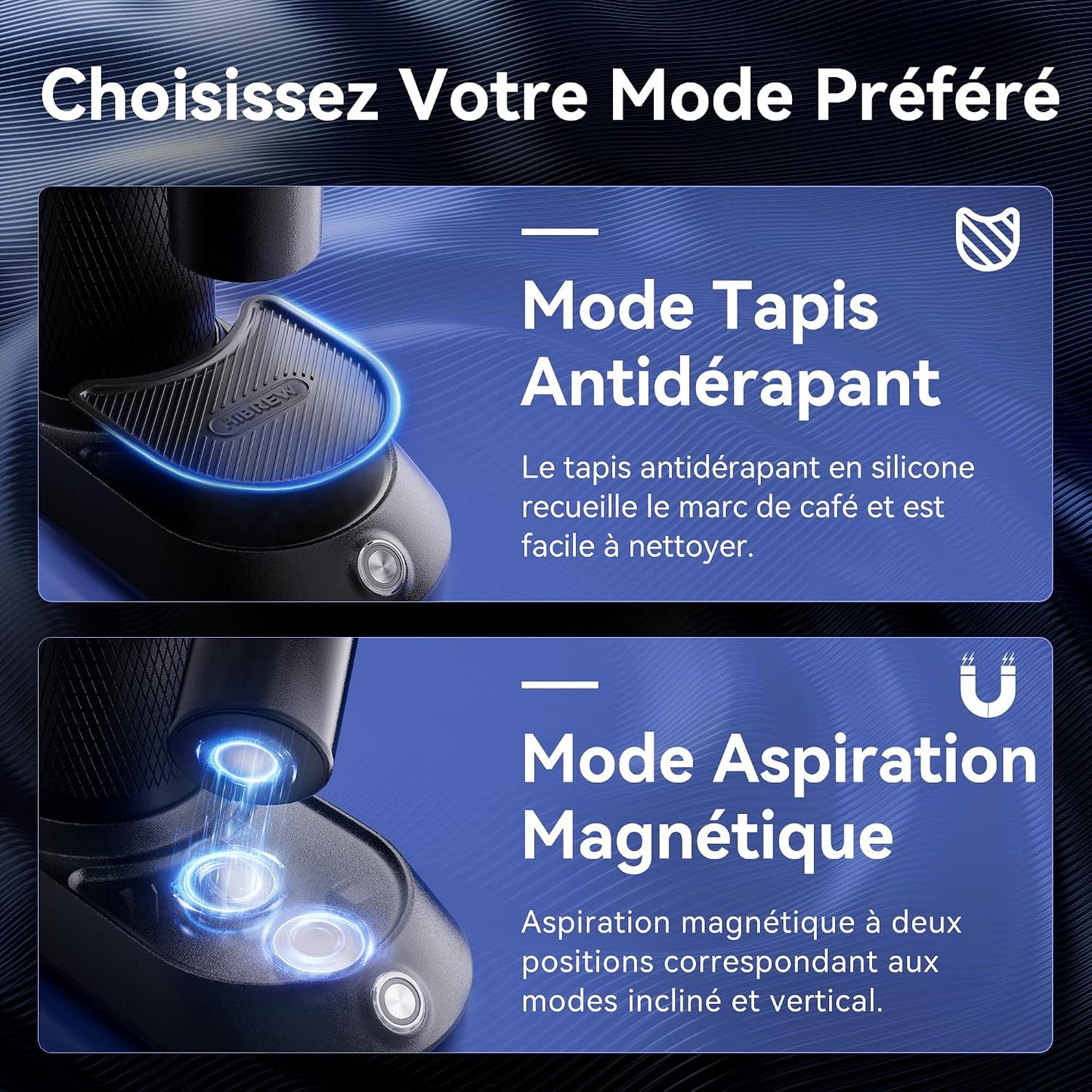 G5 Moulin À Café Électrique 36 Réglages Alliage Aluminium | Meule Conique 48Mm Double Vitesse. Capacité 50G. Anti-Statique Réduit Résidus. Mouture Uniforme