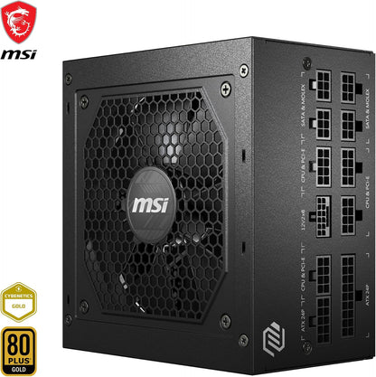 MSI MAG A750GL PCIE5 Alimentation Modulaire ATX 3.1, 80 plus Gold | 750W, Compatible Pcie 5.0, Ventilateur FDB 120Mm, Full-Bridge LLC, Câbles Plats Noirs, Garantie 7 Ans