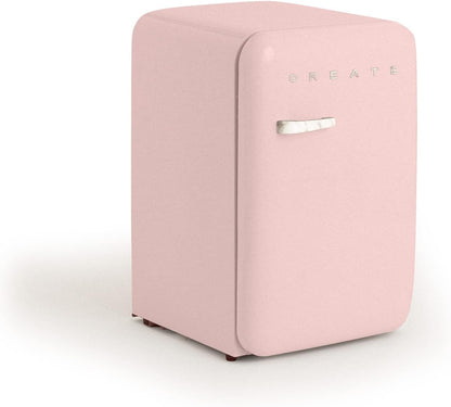 / RETRO FRIDGE 83.5 Marble/Réfrigérateur Rose Avec Poignée Marbre/Pratique Et Fonctionnel, Matériaux Résistants
