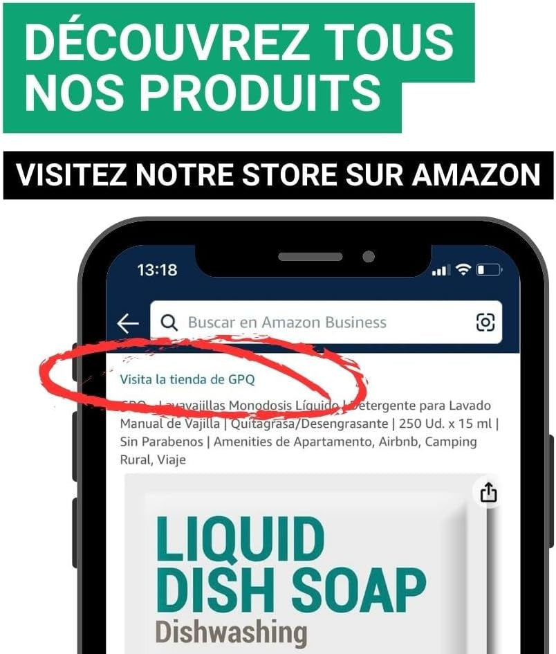 GPQ - Lave-Vaisselle À Dosettes Liquides | 250 Unités X 15 Ml | Détergent Pour Lavage Manuel De Vaisselle | Dégraissant / Dégraissant | Sans Parabènes | Amenities D'Appartement, Airbnb, Camping,