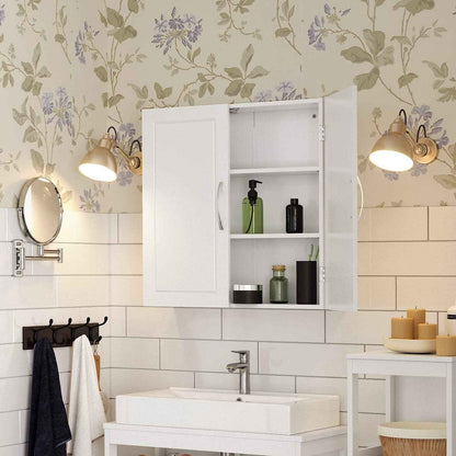 Armoire Murale Pour Salle De Bain, Placard De Rangement Mural Pour Salle De Bain, 18 X 60 X 60 Cm, Armoire À Pharmacie Avec Étagères Réglables, Blanc Nuage BBC320W01