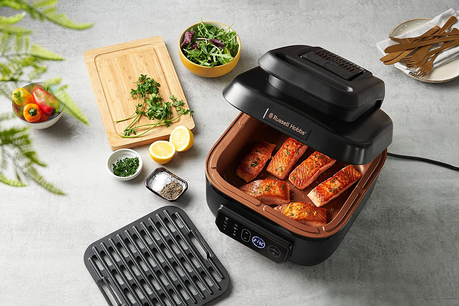 Air Fryer XL 5,5L [Multicuiseur: Frit, Cuit, Rôti, Grille] Friteuse Sans Huile & Gril (7 Programmes, Convient Au Lave-Vaiselle, Contrôle Température, 260°) Satisfry 26520-56