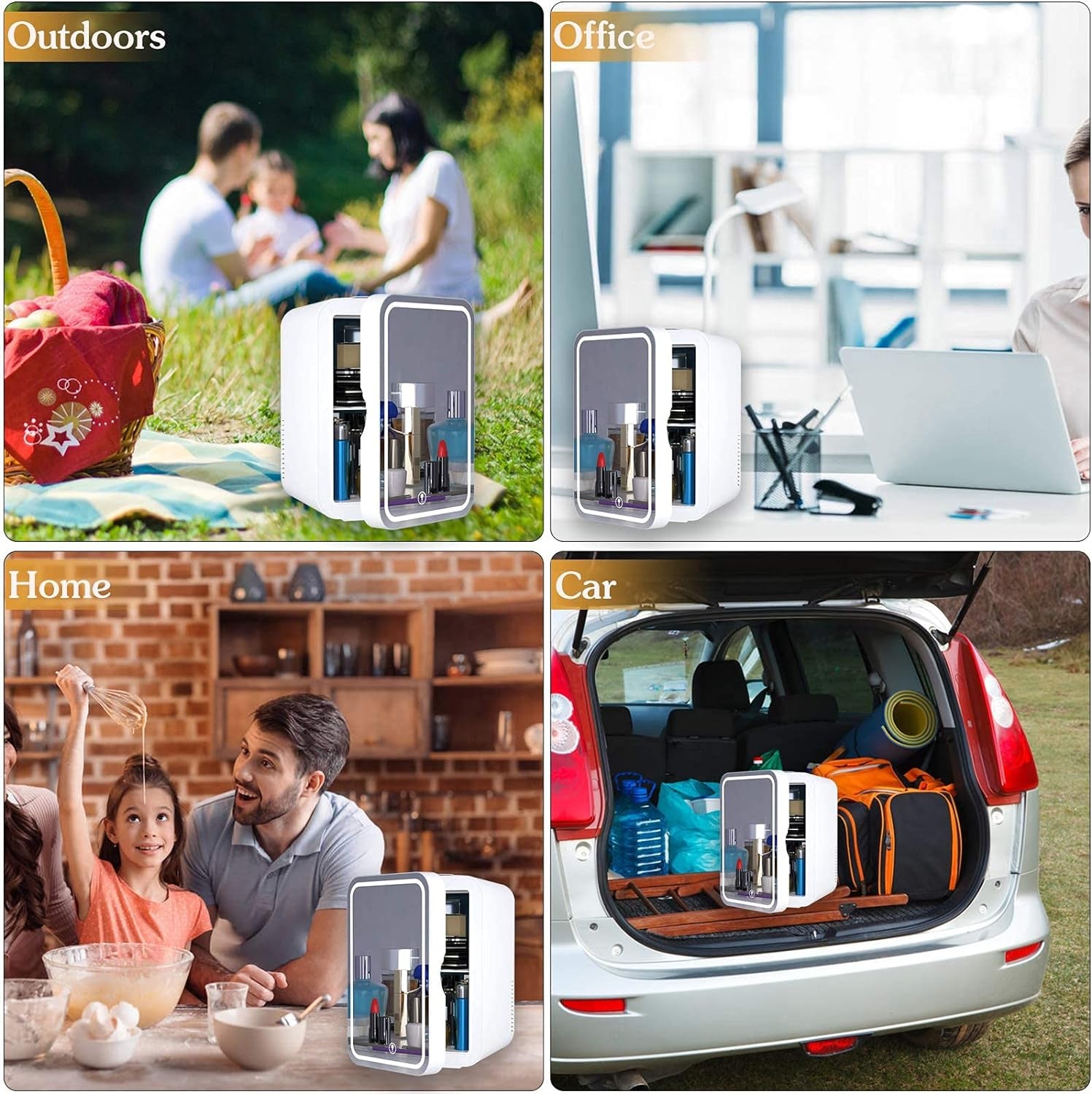 TWSOUL Petit Réfrigérateur 8 Litres Avec Réglage De La Température - Réfrigérateur Thermoélectrique Portable Et Chaud Pour Chambre À Coucher, Cosmétiques, Lait Maternel, Bureau Et Voyage