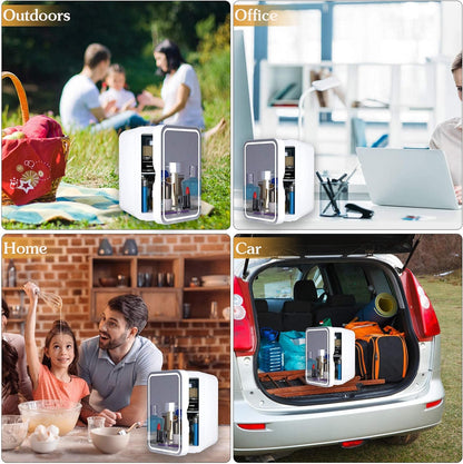 TWSOUL Petit Réfrigérateur 8 Litres Avec Réglage De La Température - Réfrigérateur Thermoélectrique Portable Et Chaud Pour Chambre À Coucher, Cosmétiques, Lait Maternel, Bureau Et Voyage